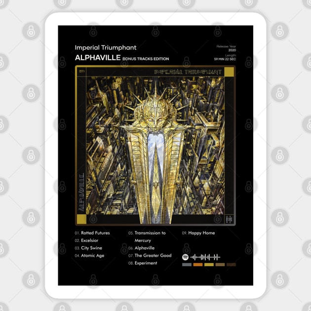 Imperial Triumphant - Alphaville (Bonus Tracks Edition) Tracklist Album Sticker by 80sRetro